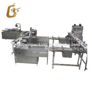 Automatic soup stock chicken bouillon cube essence powder press pressing fold wrapping box machine for essence powder with video