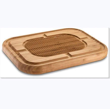 Bamboo  meat cutting board can be turned over deep juice groove cut into pieces  tray with spikes stable steak while carving