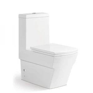 Bathroom White Glazed Ceramic Sanitary Ware One Piece WC Toilet