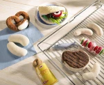 BBQ barbecue soft plush stuffed food toy Wholesale OEM custom cartoon cloth plush kids kitchen play set toy