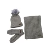 Beanie Hat Manufacturer Wholesale Cold Winter Students Pompom Hat Scarf Gloves 3-Piece Set