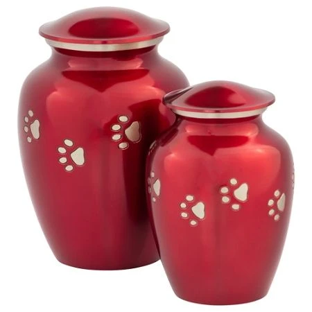 BEAUTIFUL PURPLE DREAMS PAW PRINT PET CREMATION URN FUNERAL SUPPLIES