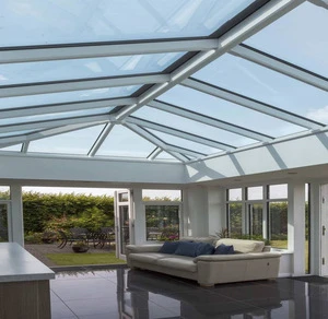 bent tempered safety sunroom greenhouse skylight glass roof