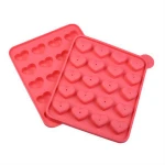 Best Price 100% Food Grade Silicone 20-Cavity Lollipop Heart-Shaped Cake Pop Mould Oem Cake Tools