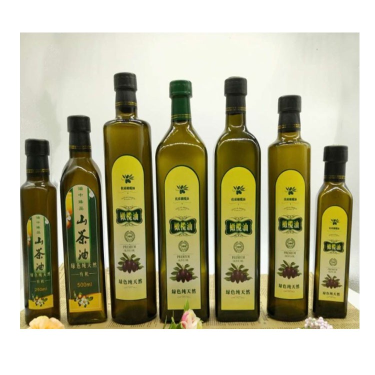 Best Selling  Green 100ml 250ml 500ml 750ml 1000ml  Bulk Olive Oil Glass Bottles with Lid