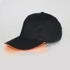 Black Peaked Cap Custom LED Illuminated Baseball Cap Fiber Optic Hat Custom