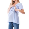 Blue O Neck Tshirt Pregnancy Clothes Maternity Clothing