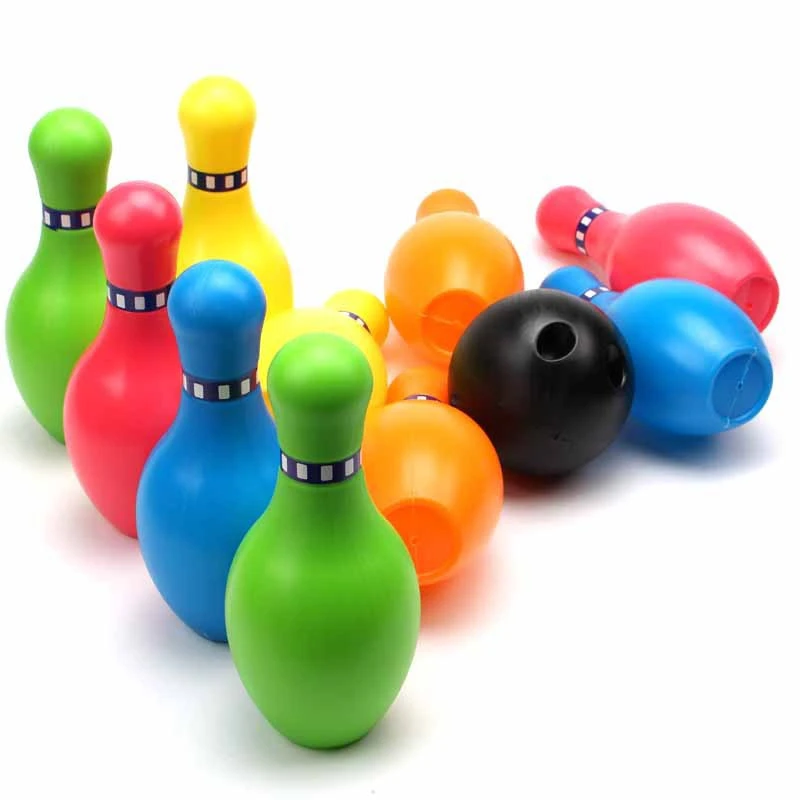 Bowling Pins Ball Toys Small Plastic Bowling Set Fun Indoor Game with 10 Mini Pins and 2 Balls Educational Toy Great For Kids