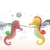Import BPA free chew soft baby teether toy cute seahorse silicone teether from China