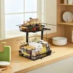 Brand New Standing Type Kitchen Organizer & Storage Cabinet Double Tiers Carbon Steel for Sundries Use