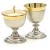 Import Brass Gold & Silver Antique Hammered Church Chalice from India
