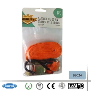 BS024 Ratchet tie down with hook lashing strap