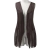 C Clothing Tassels Fringe Sleeveless Vest Cardigan Women Camisole Tank Top Waist Coat For Outwear