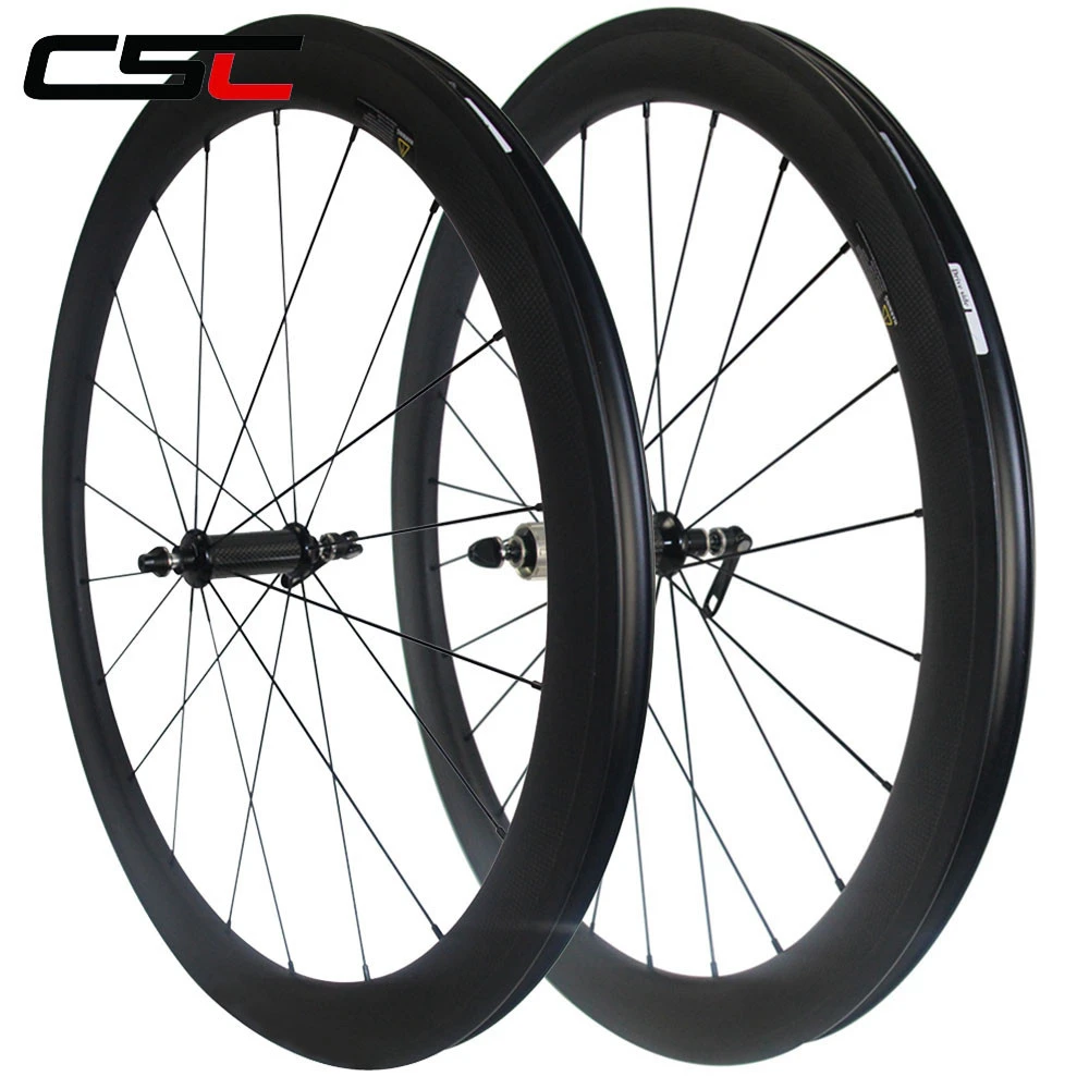 Carbon Road Bicycles wheels 700C 23mm Wide 50mm Clincher Carbon Wheelset Powerway R36 straight pull