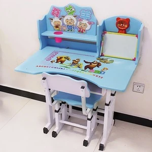 cartoon  school furniture student desk and chair