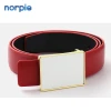 Casual Man Belts New Style Popular Men New Product 2021 Sublimation Leather Belt with Aluminum Disc