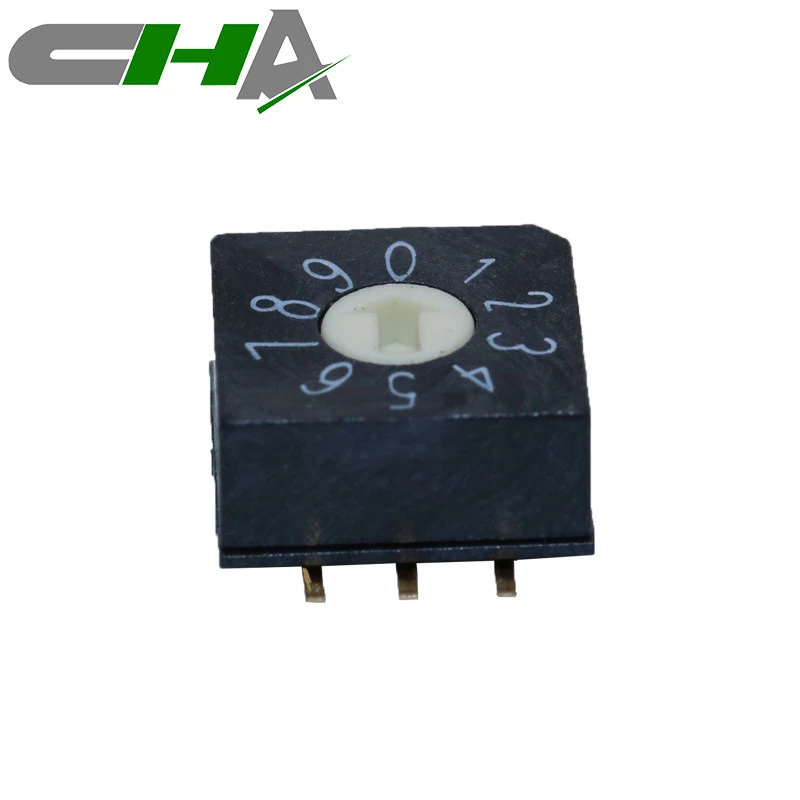 CHA RS Series 10*10mm 4,6,8,10,16 Position SMD SMT Gull Wing Type Rotary Code Switches