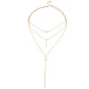 Cheap wish Amazon best seller bohemian women gold layer chocker multi three layered necklace