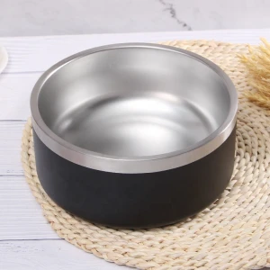 Cheaper Wholesale Custom Logo & Colors Printing Powder Coating Dog Bowl Stainless Steel Insulated Dog Eating Bowls For Dogs Cats