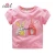 Import children clothing brands short sleeve print cotton kids girl t shirt wholesale from China