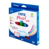 Children Gift 12 Color Erasable Plastic Wax Crayons With Eraser and sharpener Set