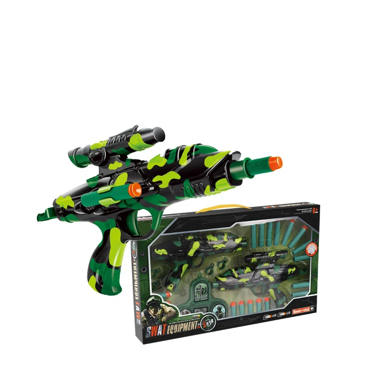 Children Popular Soft Form Pistol With 20 EVA Bullets Plastic Shooting Game Air Rubber Bullet Gun Kids Toy