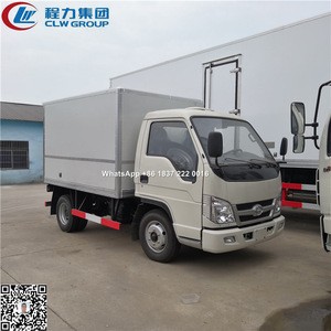China mini box truck Foton 2 tons 3 tons cargo box truck