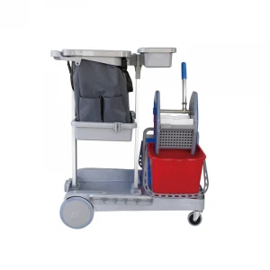 China Newest Plastic Multi-purpose and Professional Hospital Airport Shopping Mall Cleaning Trolley Cart
