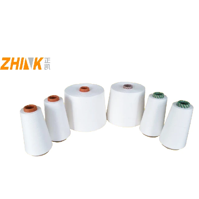 China Polyester core spun yarn/ 100% polyester (30s+40D)spandex core spun yarn in China