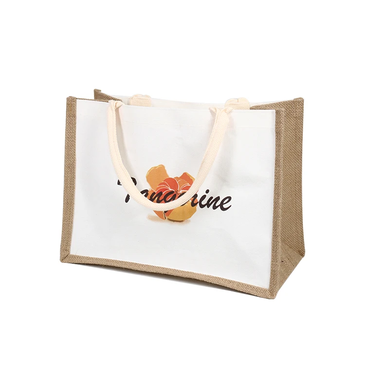 China Supplier Custom Logo Printed Shopping Jute Bag