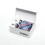 China Supplier Mens Necktie Navy Blue Satin Stripe Custom Logo Design Polyester Ties Stripe  Silk Woven Tie in Stock