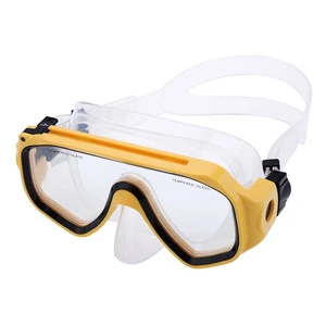China Tempered Glass Lens Adult Diving Masks for Mount and Sport Camera Blue and Yellow Color Available