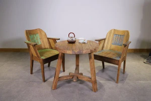 Chinese antique reclaimed wood sidetable and chair set living room furniture sets