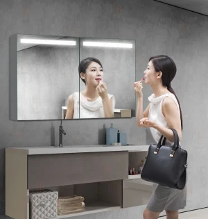 chinese wholesale home fashional designed aluminum medicine cabinet bathroom mirror led mirror cabinet