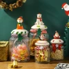 christmas santa Head Ceramics  lid Glass Storage Jars  popular christmas bear gnome snowman cover glass bottle canister