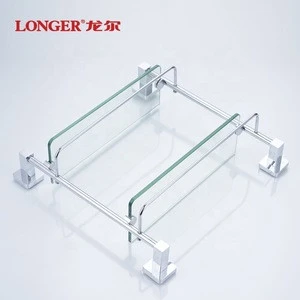 Chrome Bathroom Shower Shelf Stand Stainless Steel with Glass Shelves in Wholesale Price for Distributor