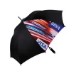 Classic black company logo print umbrella with straight handle