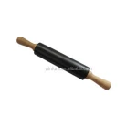 Colorful silicone long rolling pin with wooden handle