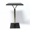 Commercial high bar table with metal or timber top, 105cm height wooden bar table with steel base