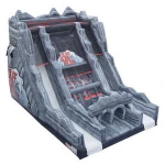 commercial inflatable pool water slide with rock climbing wall for sale