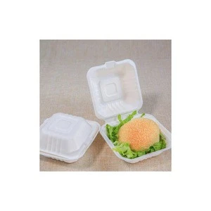 Compostable Eco-Friendly biodegradable bagasse hamburger box pulp paper plate tableware