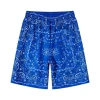 Cool Streetwear All Sublimation Print Blue Jersey Mens Shorts Pocket Polyester Track Bandana Shorts