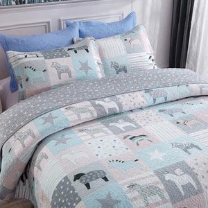 Cotton-printed three-piece quilted cotton quilted non-slip bed sheet multi-piece summer cool set