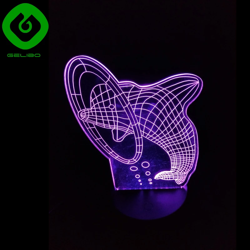 Creative Acrylic Design 3D LED Night Light with Remote Control Switch