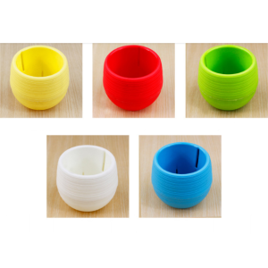 Creative and Stylish Plastic Colorful Cute Egg Shape Flower Pots with Removable Tray for Succulents