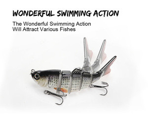 Custom 10cm Artificial Bass Fish Lure metal jig Swimbait 6 Segmented Multi Jointed salt water Fishing Lures