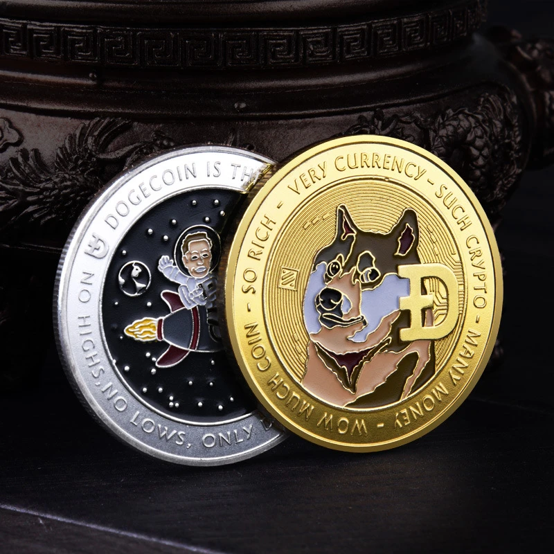 Custom Art Collection Souvenir Holder Commemorative Dogecoin Copper Silver Gold Plated Engraved Doge Coin