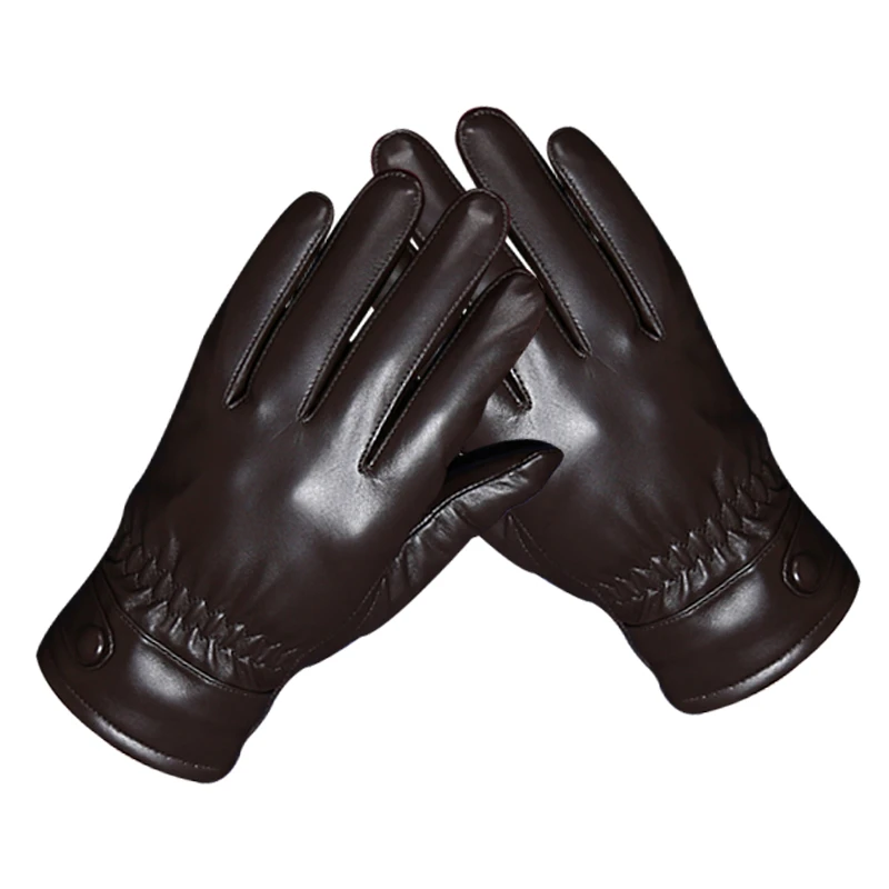 Custom Fashion Men Outdoor Winter Gloves Warm Suede Leather Gloves