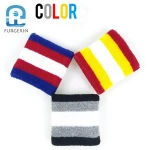 Custom High Quality Sweatband Cotton Stripe Colorful Wrist Brace Wrist Band Sport wrist support band for men & women