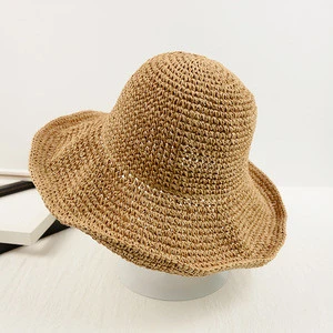 Custom logo design embroidery blank wholesale beach women straw hat